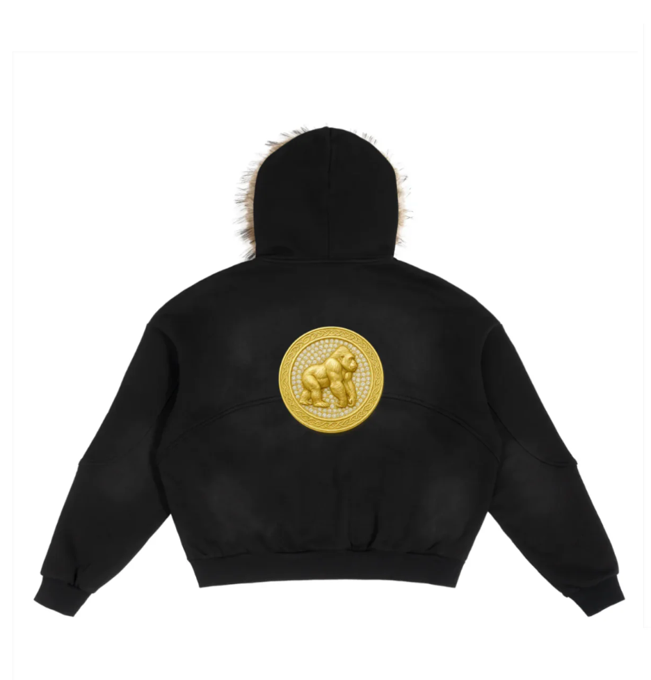 Gold Medallion Baba Boss Fur Hoodie