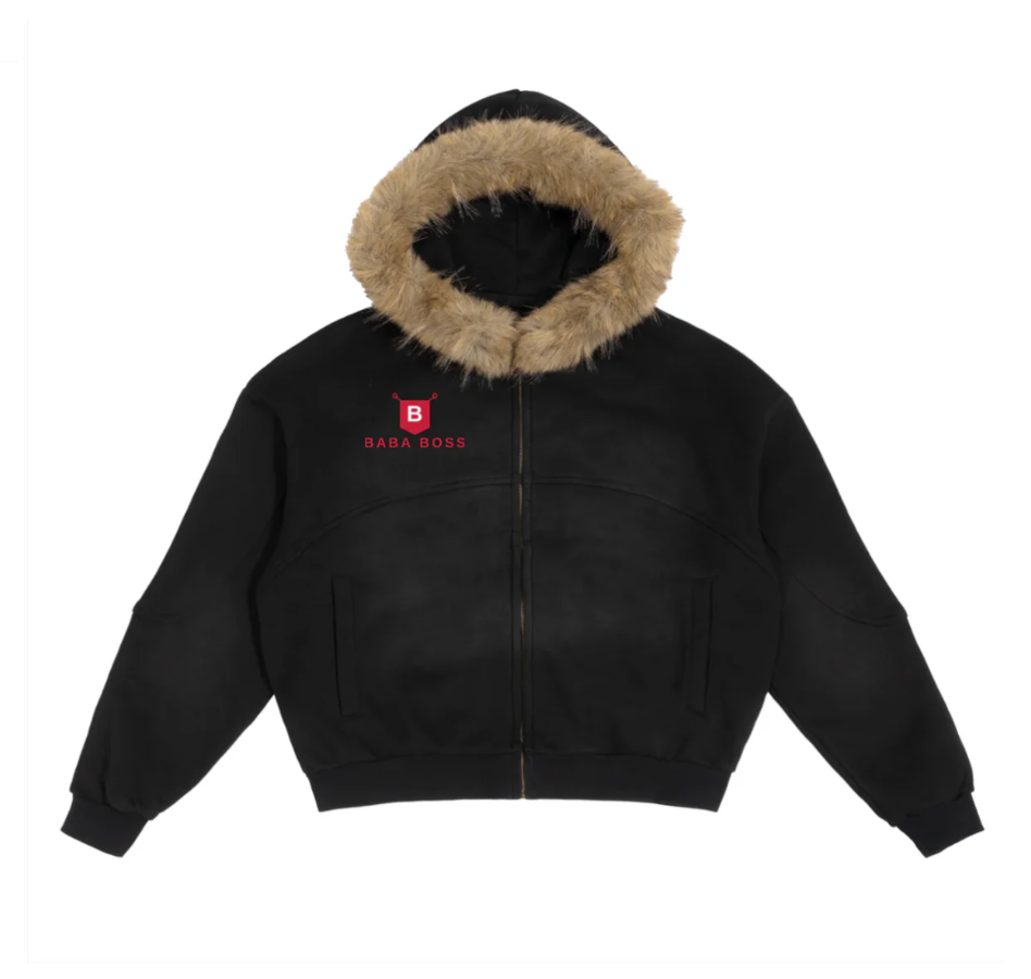 Gold Medallion Baba Boss Fur Hoodie